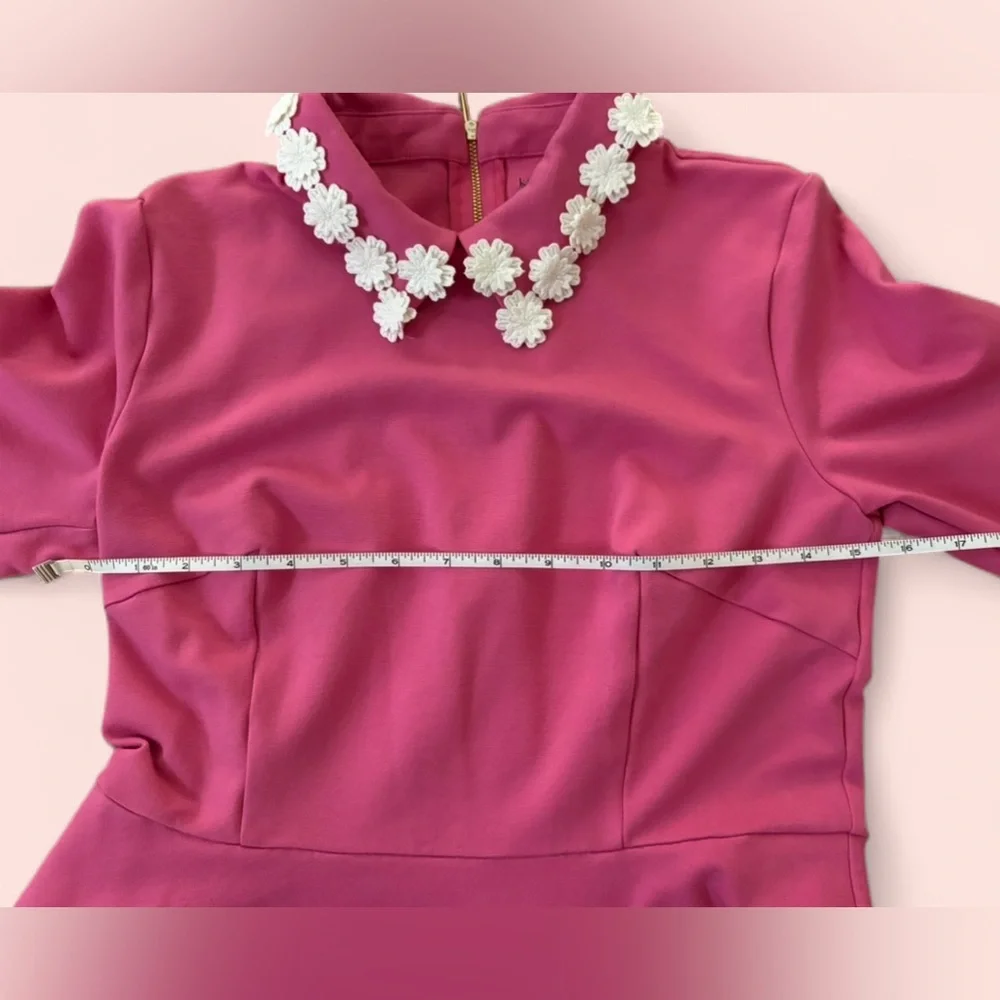 Kate Spade Pink Dress with Floral Collar size Medium - Picture 8 of 11